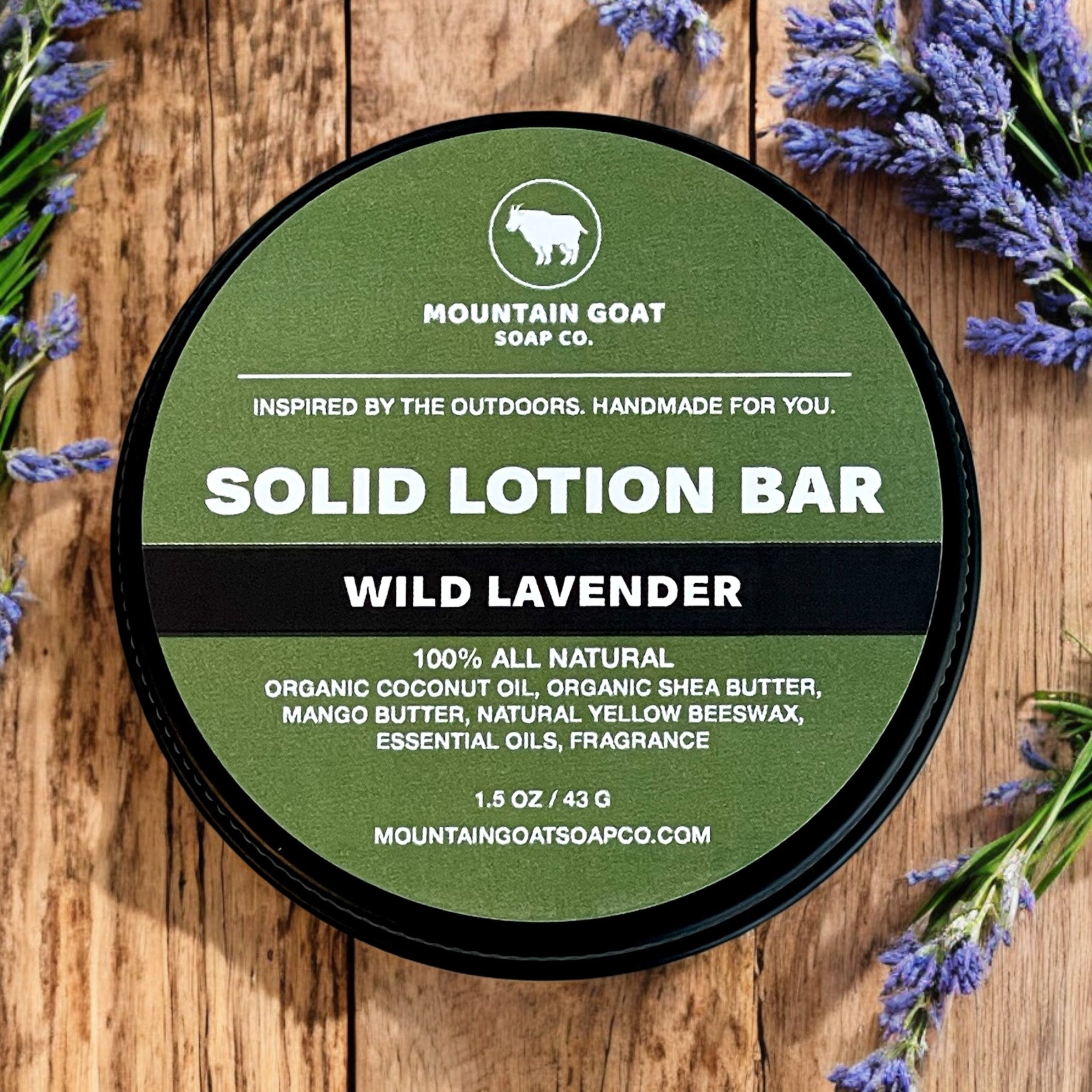 Natural Solid Lotion Bar Tin - Essential Oils (Assorted Scents) - Mountain Goat Soap Co.
