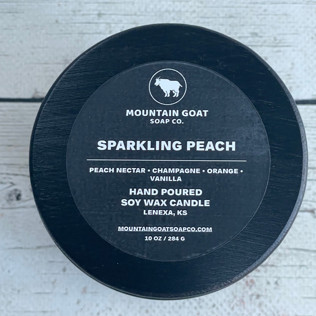 Sparkling Peach (Peach, Champagne, Orange & Vanilla) Soy Blend Candle - Mountain Goat Soap Co.