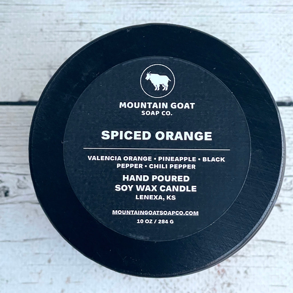 Spiced Orange (Valencia Orange, Pineapple, Black Pepper) Soy Blend Candle - Mountain Goat Soap Co.