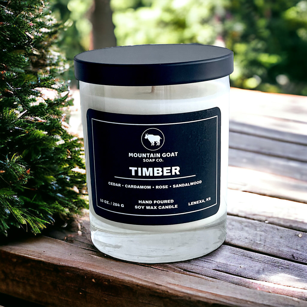 Timber (Cardamom & Cedar) Soy Blend Candle - Mountain Goat Soap Co.