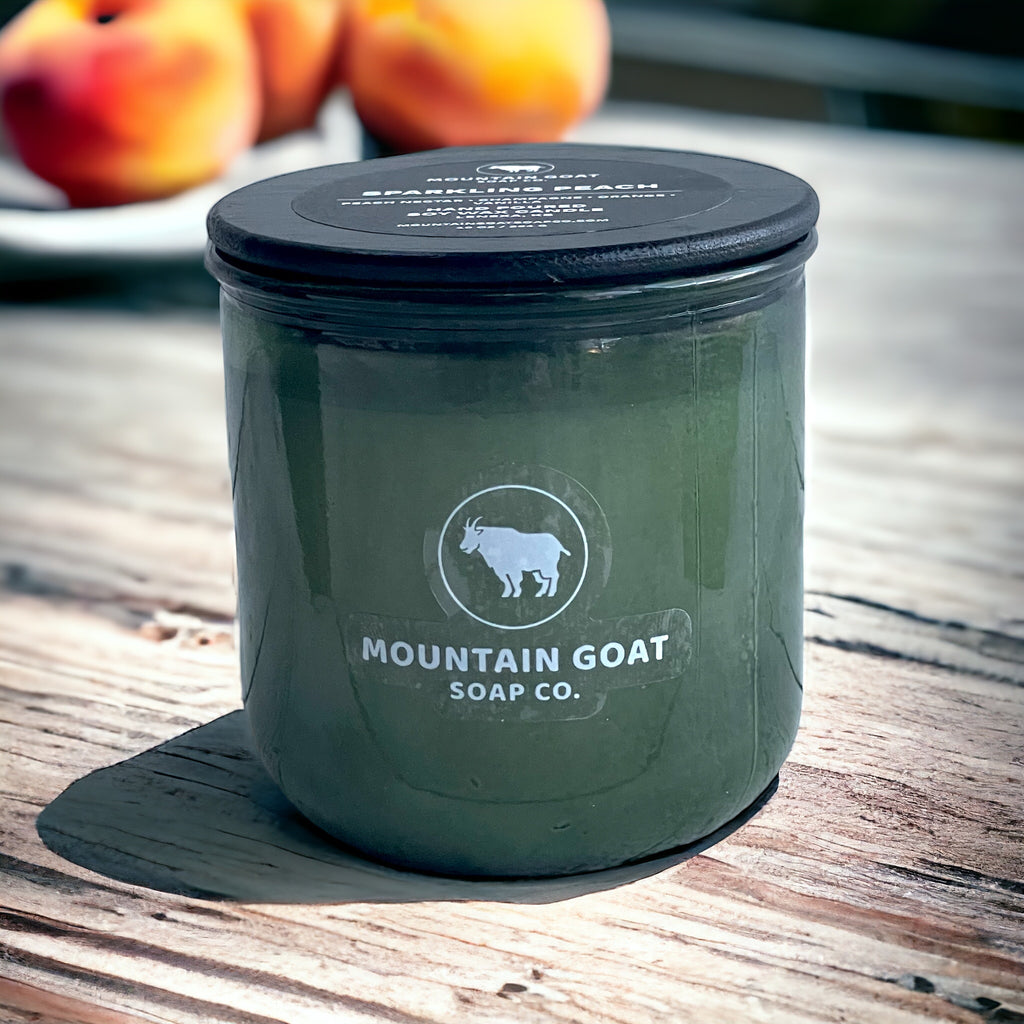 Sparkling Peach (Peach, Champagne, Orange & Vanilla) Soy Blend Candle - Mountain Goat Soap Co.