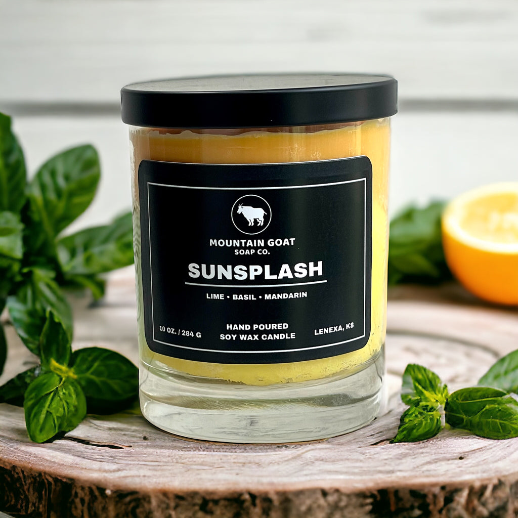 Sunsplash (Lime, Basil & Mandarin) Soy Blend Candle - Mountain Goat Soap Co.