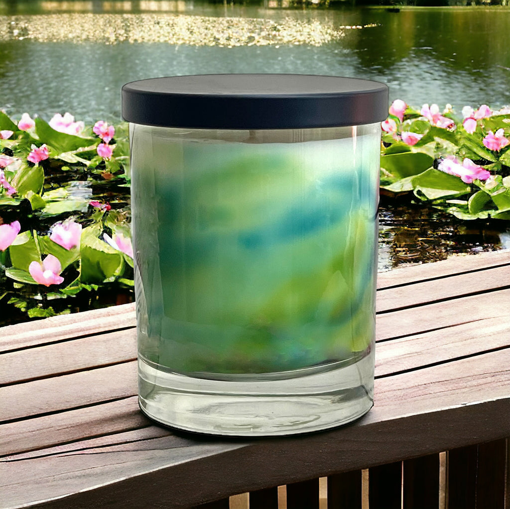 Water Lily (Ozone, Green Floral, Moss & Sandalwood) Soy Blend Candle - Mountain Goat Soap Co.