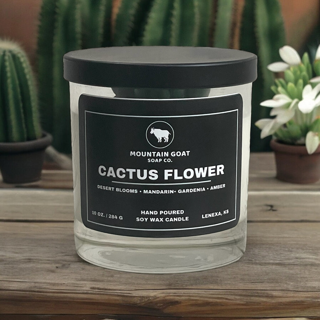 Cactus Flower (Desert Bloom, Mandarin, Gardenia & Amber) Soy Blend Candle - Mountain Goat Soap Co.