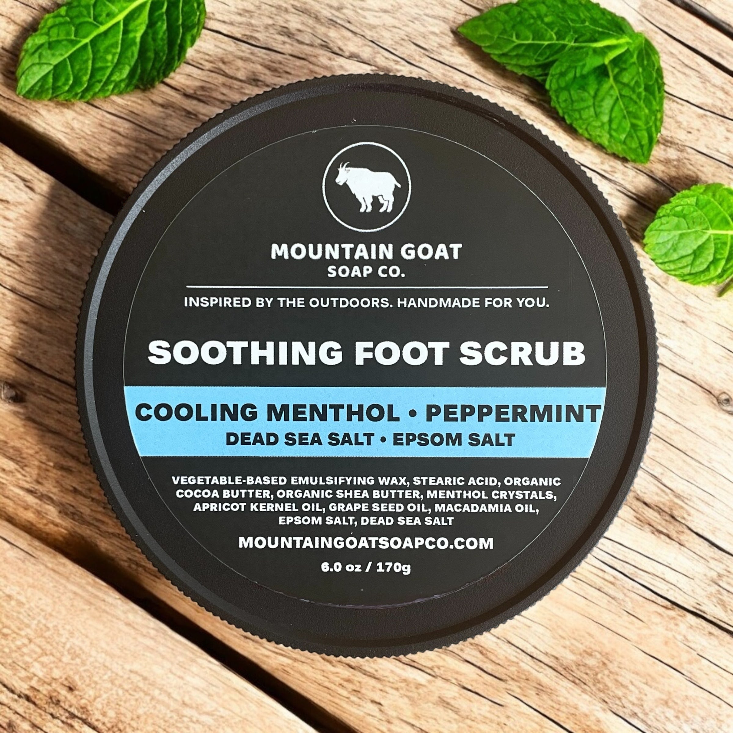 Soothing Peppermint Dead Sea Salt Foot Scrub - Mountain Goat Soap Co.